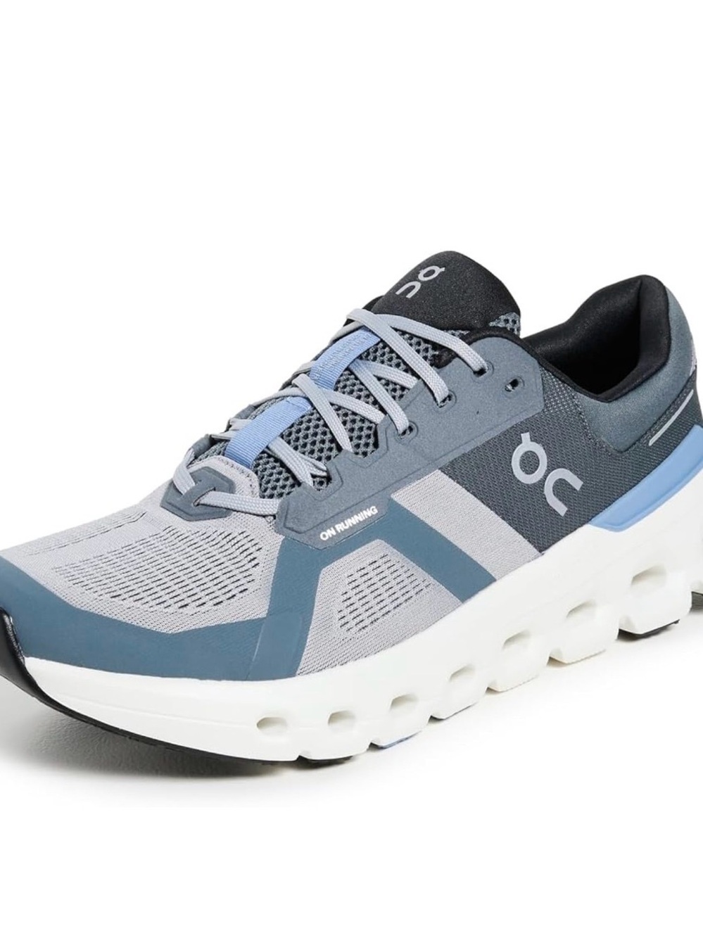 On Men's Cloudrunner 2 Sneakers, Color: Alloy/Chambray & Size 11.